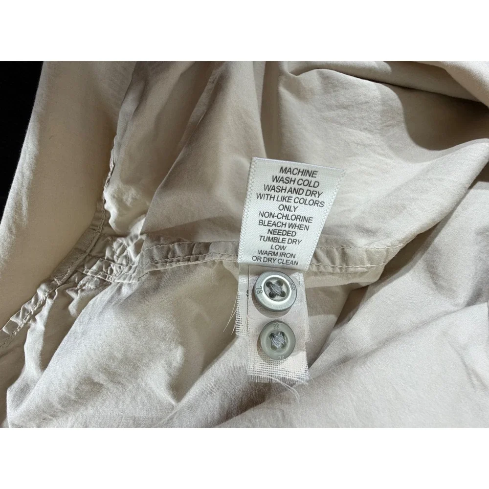 Banana Republic Button Front Shirt XXL Tall Tan Cotton Safari Epaulets READ